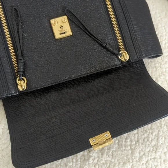 3.1 Phillip Lim Pashli Genuine Black Genuine Leather Backpack Bag - Picture 7 of 14